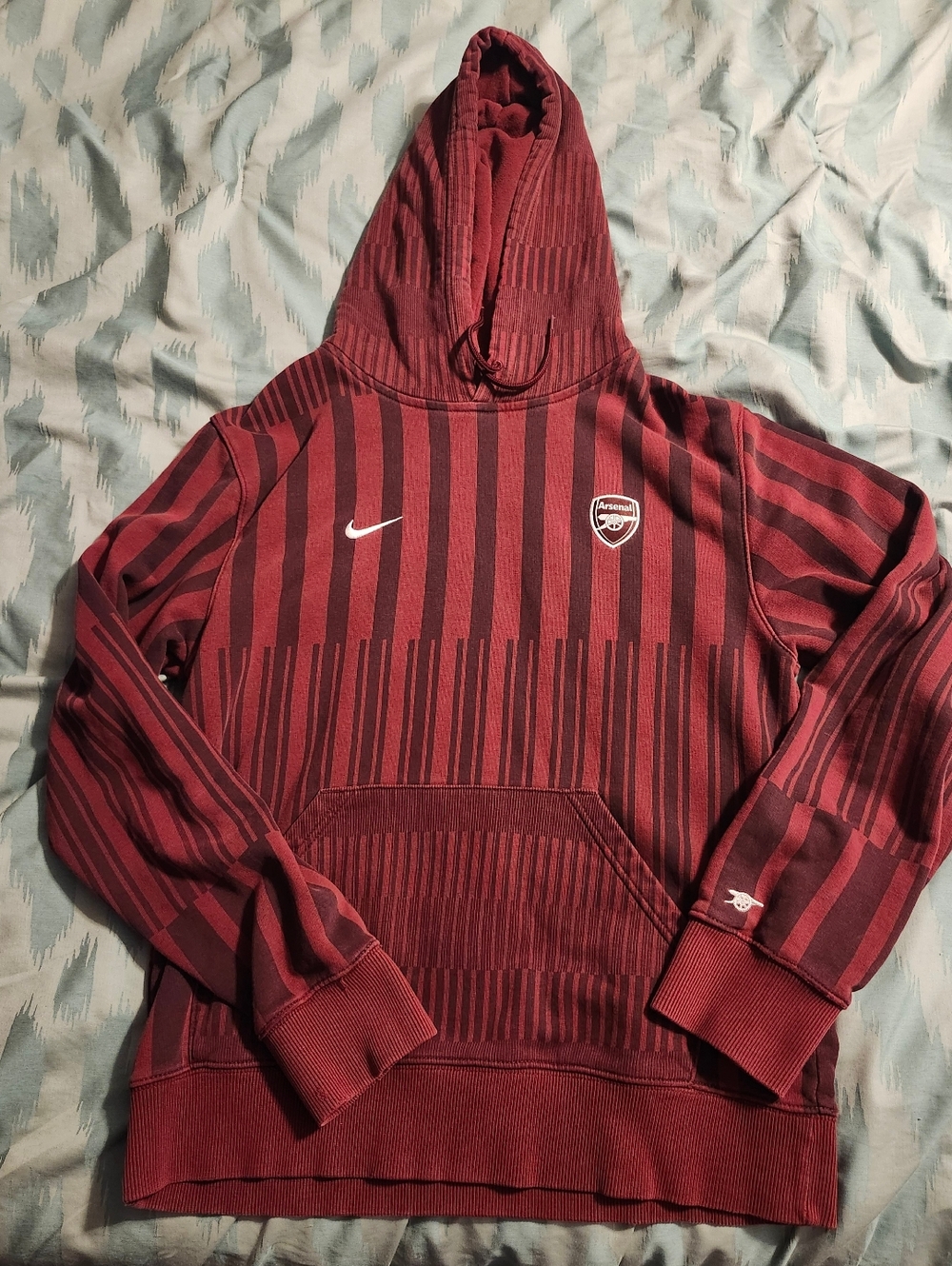 Vintage Y2K Nike Arsenal Hoodie‎  Football Soccer Men's Size Medium Very Rare